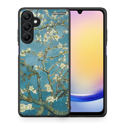 Θήκη Samsung Galaxy A25 5G White Blossoms από τη Smartfits με σχέδιο στο πίσω μέρος και μαύρο περίβλημα | Samsung Galaxy A25 5G White Blossoms case with colorful back and black bezels
