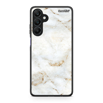 Samsung Galaxy A25 5G White Gold Marble θήκη από τη Smartfits με σχέδιο στο πίσω μέρος και μαύρο περίβλημα | Smartphone case with colorful back and black bezels by Smartfits