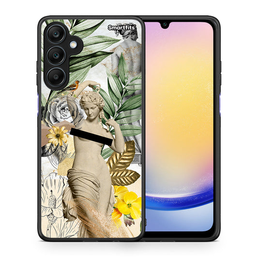 Θήκη Samsung Galaxy A25 5G Woman Statue από τη Smartfits με σχέδιο στο πίσω μέρος και μαύρο περίβλημα | Samsung Galaxy A25 5G Woman Statue case with colorful back and black bezels