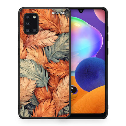 Θήκη Samsung Galaxy A31 Autumn Leaves από τη Smartfits με σχέδιο στο πίσω μέρος και μαύρο περίβλημα | Samsung Galaxy A31 Autumn Leaves case with colorful back and black bezels