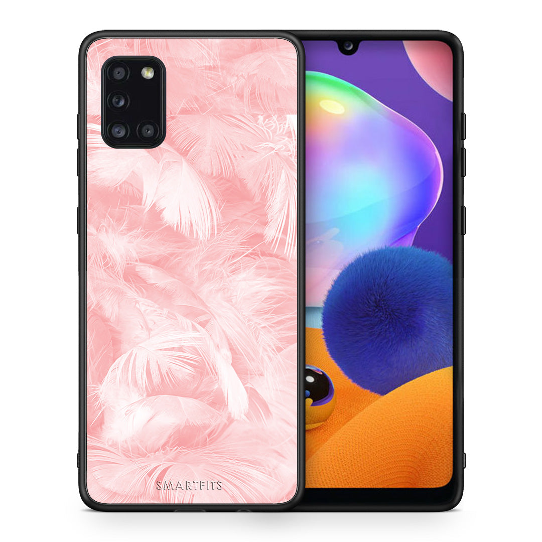 Boho Pink Feather - Samsung Galaxy A31 θήκη