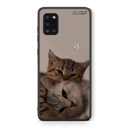 Θήκη Samsung Galaxy A31 Cats In Love από τη Smartfits με σχέδιο στο πίσω μέρος και μαύρο περίβλημα | Samsung Galaxy A31 Cats In Love case with colorful back and black bezels