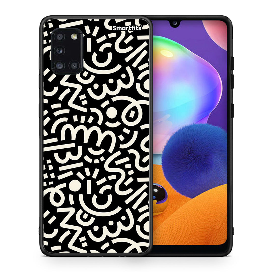 Θήκη Samsung Galaxy A31 Doodle Art από τη Smartfits με σχέδιο στο πίσω μέρος και μαύρο περίβλημα | Samsung Galaxy A31 Doodle Art case with colorful back and black bezels