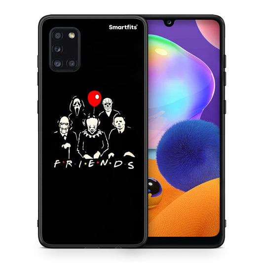 Θήκη Samsung Galaxy A31 Halloween Friends από τη Smartfits με σχέδιο στο πίσω μέρος και μαύρο περίβλημα | Samsung Galaxy A31 Halloween Friends case with colorful back and black bezels