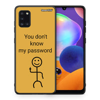 Thumbnail for Θήκη Samsung Galaxy A31 My Password από τη Smartfits με σχέδιο στο πίσω μέρος και μαύρο περίβλημα | Samsung Galaxy A31 My Password case with colorful back and black bezels