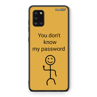 Thumbnail for Θήκη Samsung Galaxy A31 My Password από τη Smartfits με σχέδιο στο πίσω μέρος και μαύρο περίβλημα | Samsung Galaxy A31 My Password case with colorful back and black bezels