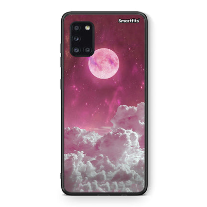Θήκη Samsung Galaxy A31 Pink Moon από τη Smartfits με σχέδιο στο πίσω μέρος και μαύρο περίβλημα | Samsung Galaxy A31 Pink Moon case with colorful back and black bezels