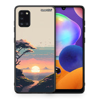Thumbnail for Θήκη Samsung Galaxy A31 Pixel Sunset από τη Smartfits με σχέδιο στο πίσω μέρος και μαύρο περίβλημα | Samsung Galaxy A31 Pixel Sunset case with colorful back and black bezels