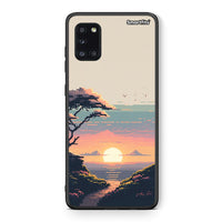 Thumbnail for Θήκη Samsung Galaxy A31 Pixel Sunset από τη Smartfits με σχέδιο στο πίσω μέρος και μαύρο περίβλημα | Samsung Galaxy A31 Pixel Sunset case with colorful back and black bezels