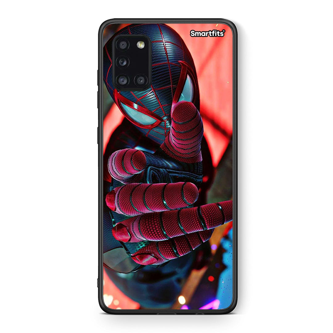 Θήκη Samsung Galaxy A31 Spider Hand από τη Smartfits με σχέδιο στο πίσω μέρος και μαύρο περίβλημα | Samsung Galaxy A31 Spider Hand case with colorful back and black bezels