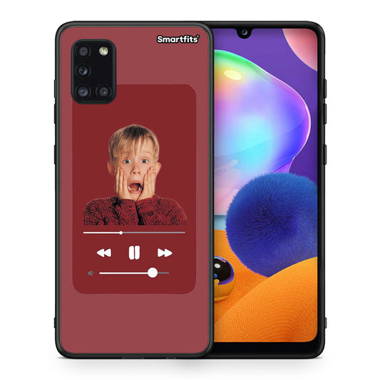 Θήκη Samsung Galaxy A31 Xmas Alone Music από τη Smartfits με σχέδιο στο πίσω μέρος και μαύρο περίβλημα | Samsung Galaxy A31 Xmas Alone Music case with colorful back and black bezels