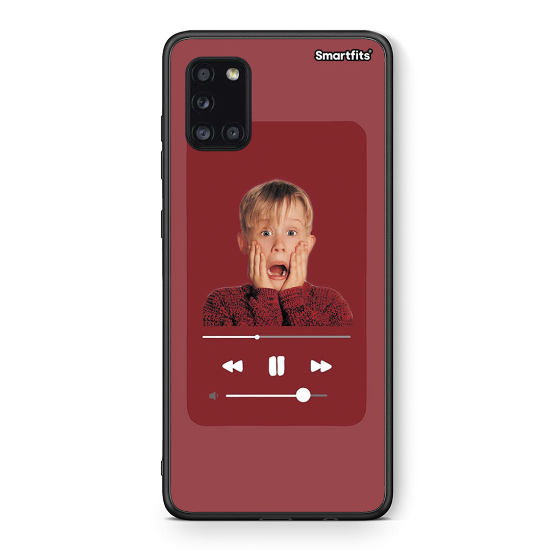 Θήκη Samsung Galaxy A31 Xmas Alone Music από τη Smartfits με σχέδιο στο πίσω μέρος και μαύρο περίβλημα | Samsung Galaxy A31 Xmas Alone Music case with colorful back and black bezels