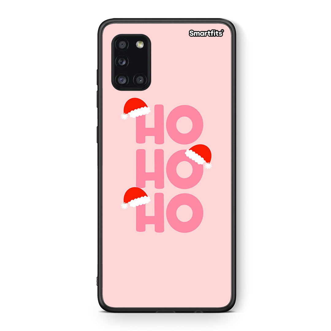 Θήκη Samsung Galaxy A31 Xmas Ho Ho Ho από τη Smartfits με σχέδιο στο πίσω μέρος και μαύρο περίβλημα | Samsung Galaxy A31 Xmas Ho Ho Ho case with colorful back and black bezels
