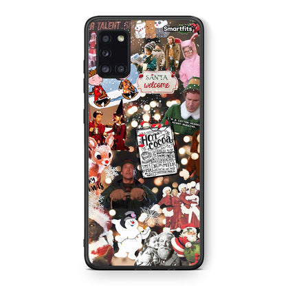 Θήκη Samsung Galaxy A31 Xmas Movies από τη Smartfits με σχέδιο στο πίσω μέρος και μαύρο περίβλημα | Samsung Galaxy A31 Xmas Movies case with colorful back and black bezels