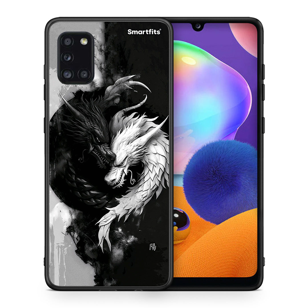 Θήκη Samsung Galaxy A31 Yin Yang από τη Smartfits με σχέδιο στο πίσω μέρος και μαύρο περίβλημα | Samsung Galaxy A31 Yin Yang case with colorful back and black bezels