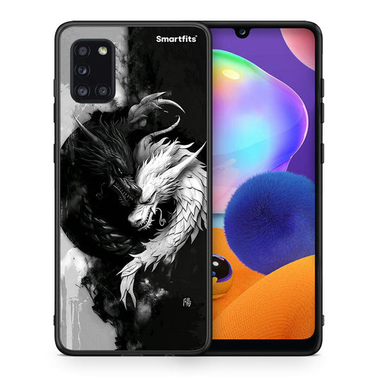 Θήκη Samsung Galaxy A31 Yin Yang από τη Smartfits με σχέδιο στο πίσω μέρος και μαύρο περίβλημα | Samsung Galaxy A31 Yin Yang case with colorful back and black bezels