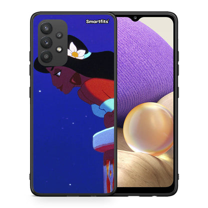 Θήκη Samsung A32 4G Alladin And Jasmine Love 2 από τη Smartfits με σχέδιο στο πίσω μέρος και μαύρο περίβλημα | Samsung A32 4G Alladin And Jasmine Love 2 case with colorful back and black bezels