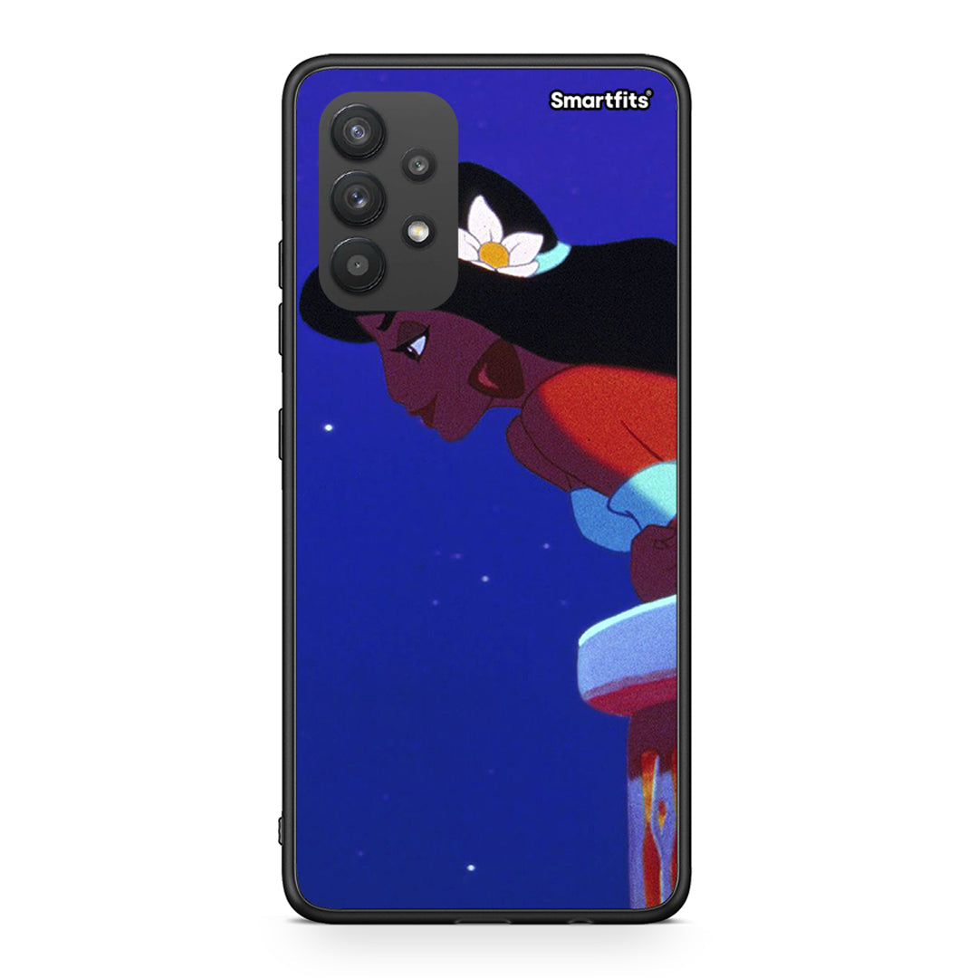 Samsung A32 4G Alladin And Jasmine Love 2 θήκη από τη Smartfits με σχέδιο στο πίσω μέρος και μαύρο περίβλημα | Smartphone case with colorful back and black bezels by Smartfits