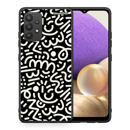 Θήκη Samsung A32 4G Doodle Art από τη Smartfits με σχέδιο στο πίσω μέρος και μαύρο περίβλημα | Samsung A32 4G Doodle Art case with colorful back and black bezels