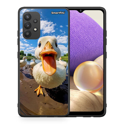 Θήκη Samsung A32 4G Duck Face από τη Smartfits με σχέδιο στο πίσω μέρος και μαύρο περίβλημα | Samsung A32 4G Duck Face case with colorful back and black bezels