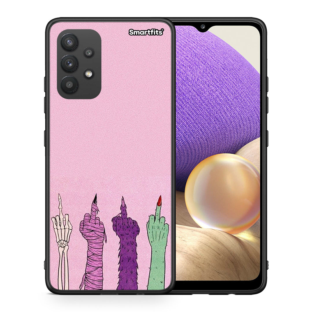 Θήκη Samsung A32 4G Halloween Be A Lady από τη Smartfits με σχέδιο στο πίσω μέρος και μαύρο περίβλημα | Samsung A32 4G Halloween Be A Lady case with colorful back and black bezels