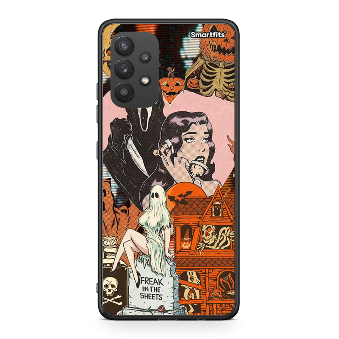 Samsung A32 4G Halloween Collage Θήκη από τη Smartfits με σχέδιο στο πίσω μέρος και μαύρο περίβλημα | Smartphone case with colorful back and black bezels by Smartfits