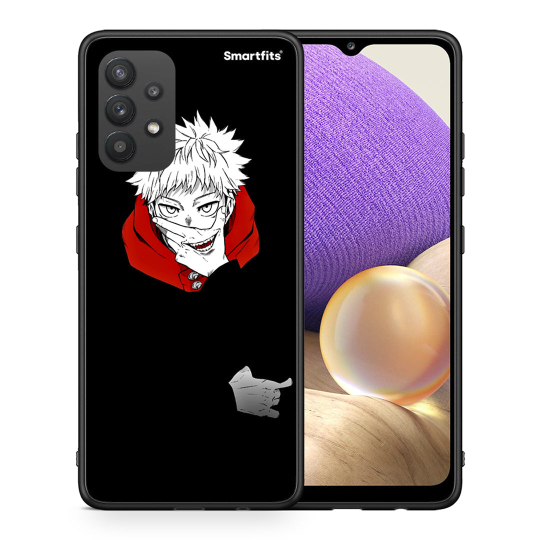 Θήκη Samsung A32 4G Itadori Anime από τη Smartfits με σχέδιο στο πίσω μέρος και μαύρο περίβλημα | Samsung A32 4G Itadori Anime case with colorful back and black bezels