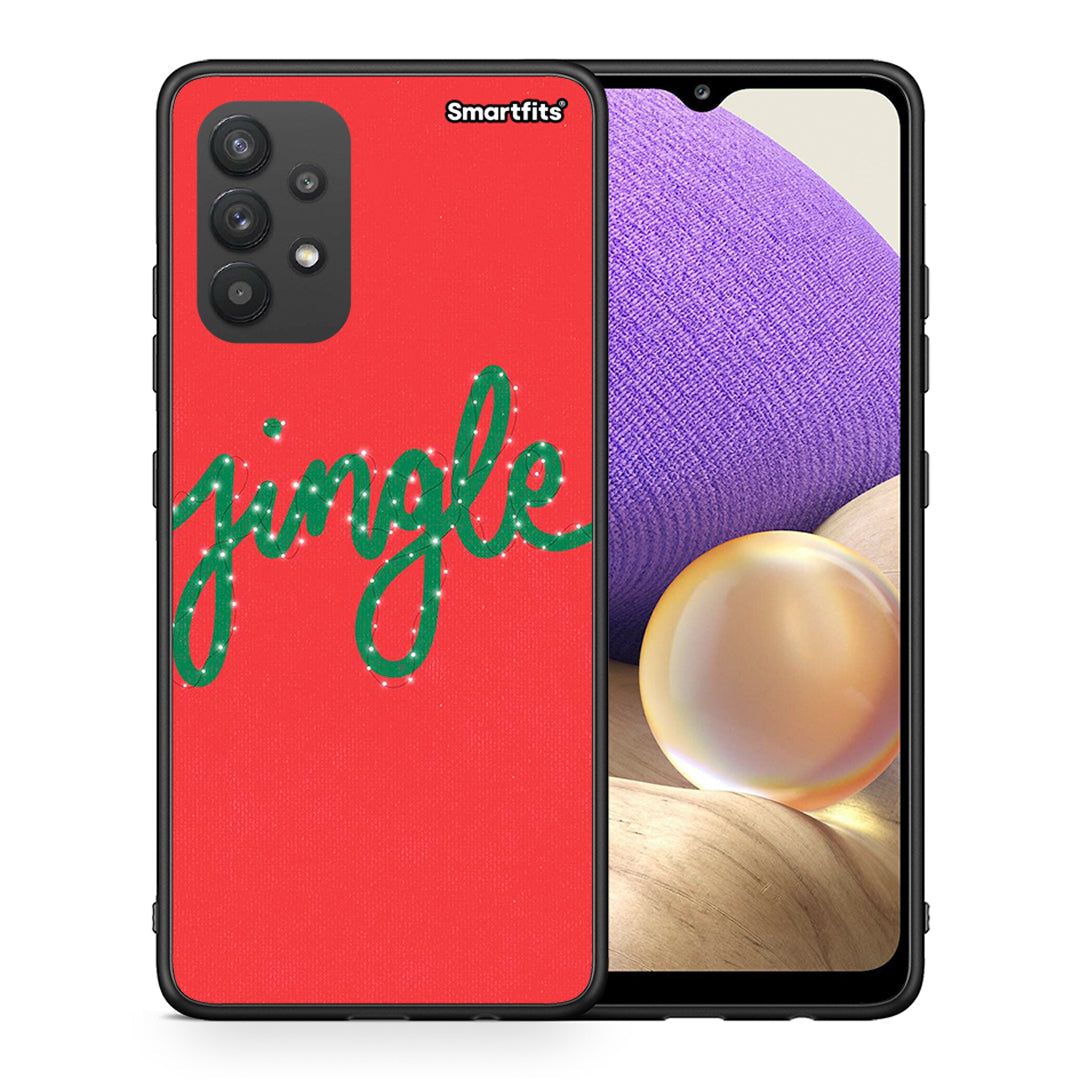 Θήκη Samsung A32 4G Jingle Xmas από τη Smartfits με σχέδιο στο πίσω μέρος και μαύρο περίβλημα | Samsung A32 4G Jingle Xmas case with colorful back and black bezels