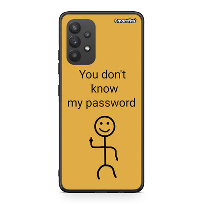 Samsung A32 4G My Password Θήκη από τη Smartfits με σχέδιο στο πίσω μέρος και μαύρο περίβλημα | Smartphone case with colorful back and black bezels by Smartfits