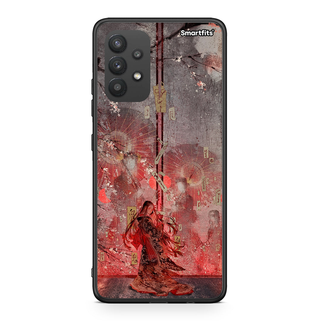 Samsung A32 4G Nezuko Kamado θήκη από τη Smartfits με σχέδιο στο πίσω μέρος και μαύρο περίβλημα | Smartphone case with colorful back and black bezels by Smartfits