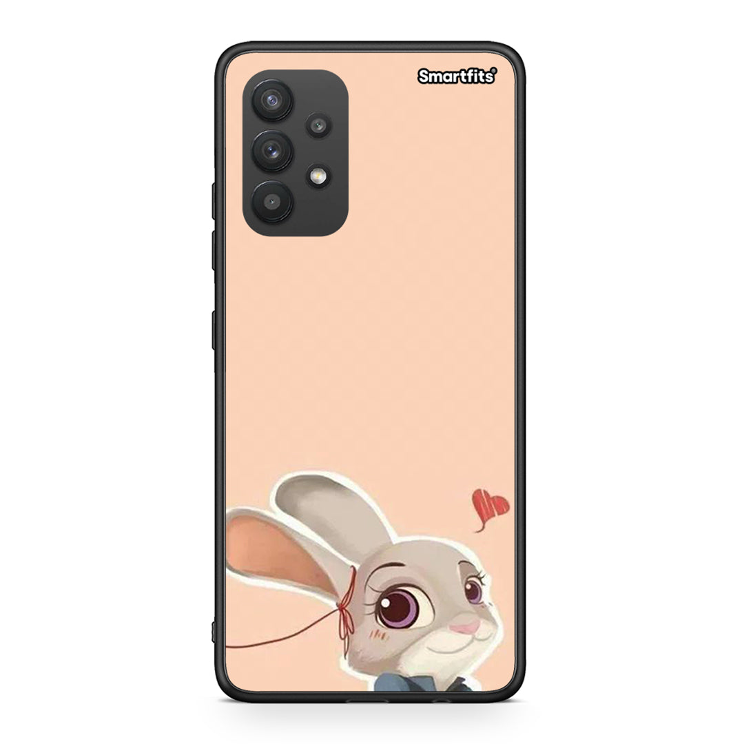 Samsung A32 4G Nick Wilde And Judy Hopps Love 2 θήκη από τη Smartfits με σχέδιο στο πίσω μέρος και μαύρο περίβλημα | Smartphone case with colorful back and black bezels by Smartfits