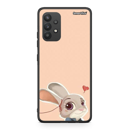 Samsung A32 4G Nick Wilde And Judy Hopps Love 2 θήκη από τη Smartfits με σχέδιο στο πίσω μέρος και μαύρο περίβλημα | Smartphone case with colorful back and black bezels by Smartfits