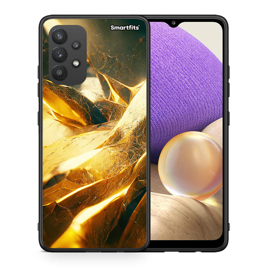 Θήκη Samsung A32 4G Real Gold από τη Smartfits με σχέδιο στο πίσω μέρος και μαύρο περίβλημα | Samsung A32 4G Real Gold case with colorful back and black bezels