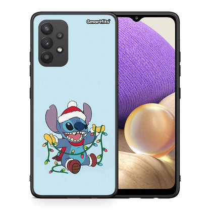 Θήκη Samsung A32 4G Santa Stich από τη Smartfits με σχέδιο στο πίσω μέρος και μαύρο περίβλημα | Samsung A32 4G Santa Stich case with colorful back and black bezels