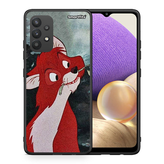 Θήκη Samsung A32 4G Tod And Vixey Love 1 από τη Smartfits με σχέδιο στο πίσω μέρος και μαύρο περίβλημα | Samsung A32 4G Tod And Vixey Love 1 case with colorful back and black bezels