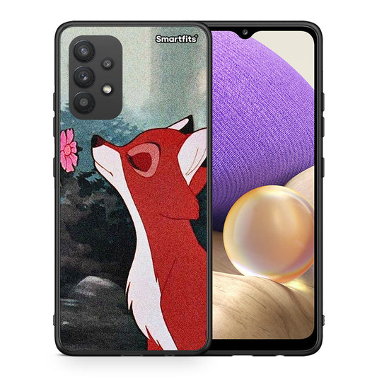 Θήκη Samsung A32 4G Tod And Vixey Love 2 από τη Smartfits με σχέδιο στο πίσω μέρος και μαύρο περίβλημα | Samsung A32 4G Tod And Vixey Love 2 case with colorful back and black bezels