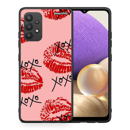 Θήκη Samsung A32 4G XOXO Lips από τη Smartfits με σχέδιο στο πίσω μέρος και μαύρο περίβλημα | Samsung A32 4G XOXO Lips case with colorful back and black bezels