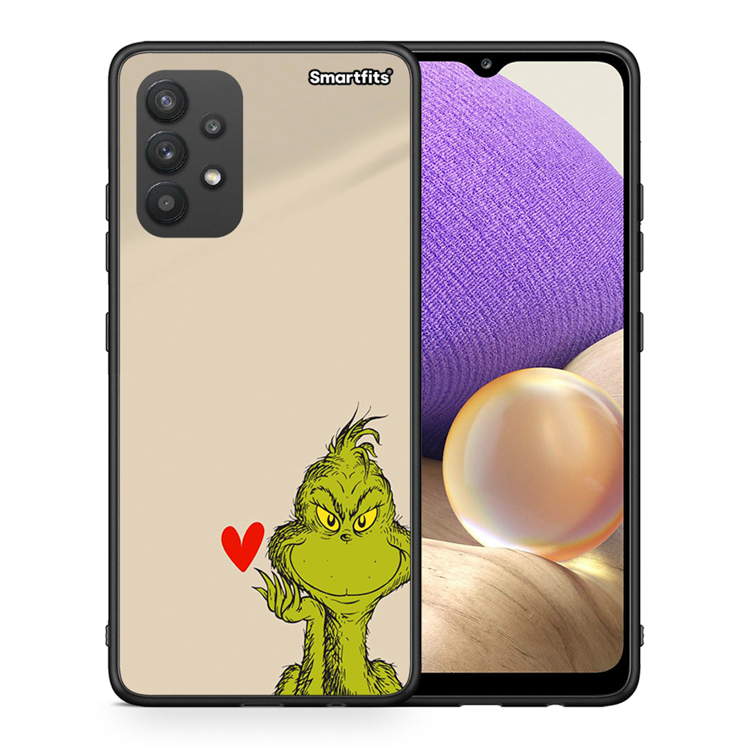 Θήκη Samsung A32 4G Xmas Grinch από τη Smartfits με σχέδιο στο πίσω μέρος και μαύρο περίβλημα | Samsung A32 4G Xmas Grinch case with colorful back and black bezels