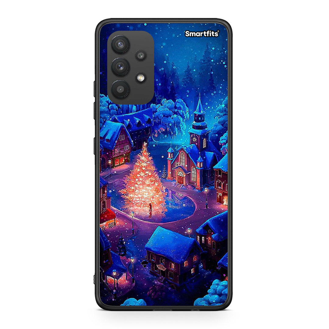 Samsung A32 4G Xmas Village θήκη από τη Smartfits με σχέδιο στο πίσω μέρος και μαύρο περίβλημα | Smartphone case with colorful back and black bezels by Smartfits