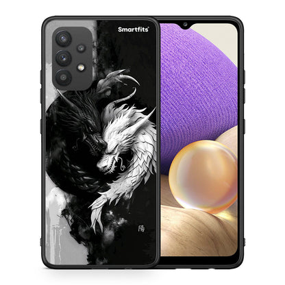 Θήκη Samsung A32 4G Yin Yang από τη Smartfits με σχέδιο στο πίσω μέρος και μαύρο περίβλημα | Samsung A32 4G Yin Yang case with colorful back and black bezels