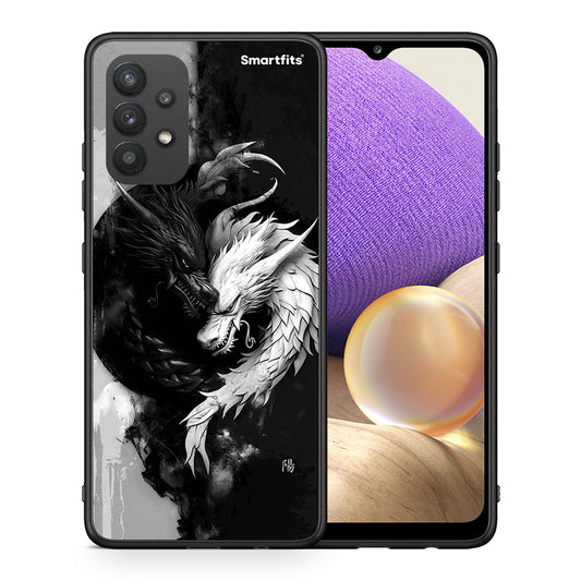 Θήκη Samsung A32 4G Yin Yang από τη Smartfits με σχέδιο στο πίσω μέρος και μαύρο περίβλημα | Samsung A32 4G Yin Yang case with colorful back and black bezels