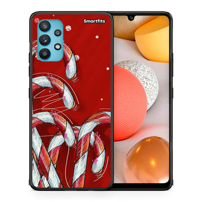 Θήκη Samsung Galaxy A32 5G Candy Cane από τη Smartfits με σχέδιο στο πίσω μέρος και μαύρο περίβλημα | Samsung Galaxy A32 5G Candy Cane case with colorful back and black bezels