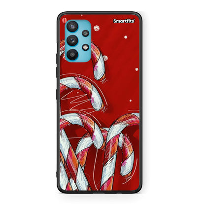 Samsung Galaxy A32 5G Candy Cane θήκη από τη Smartfits με σχέδιο στο πίσω μέρος και μαύρο περίβλημα | Smartphone case with colorful back and black bezels by Smartfits