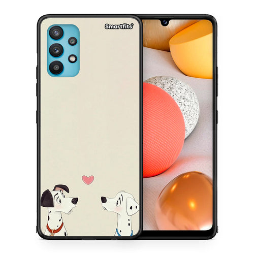 Θήκη Samsung Galaxy A32 5G  Dalmatians Love από τη Smartfits με σχέδιο στο πίσω μέρος και μαύρο περίβλημα | Samsung Galaxy A32 5G  Dalmatians Love case with colorful back and black bezels