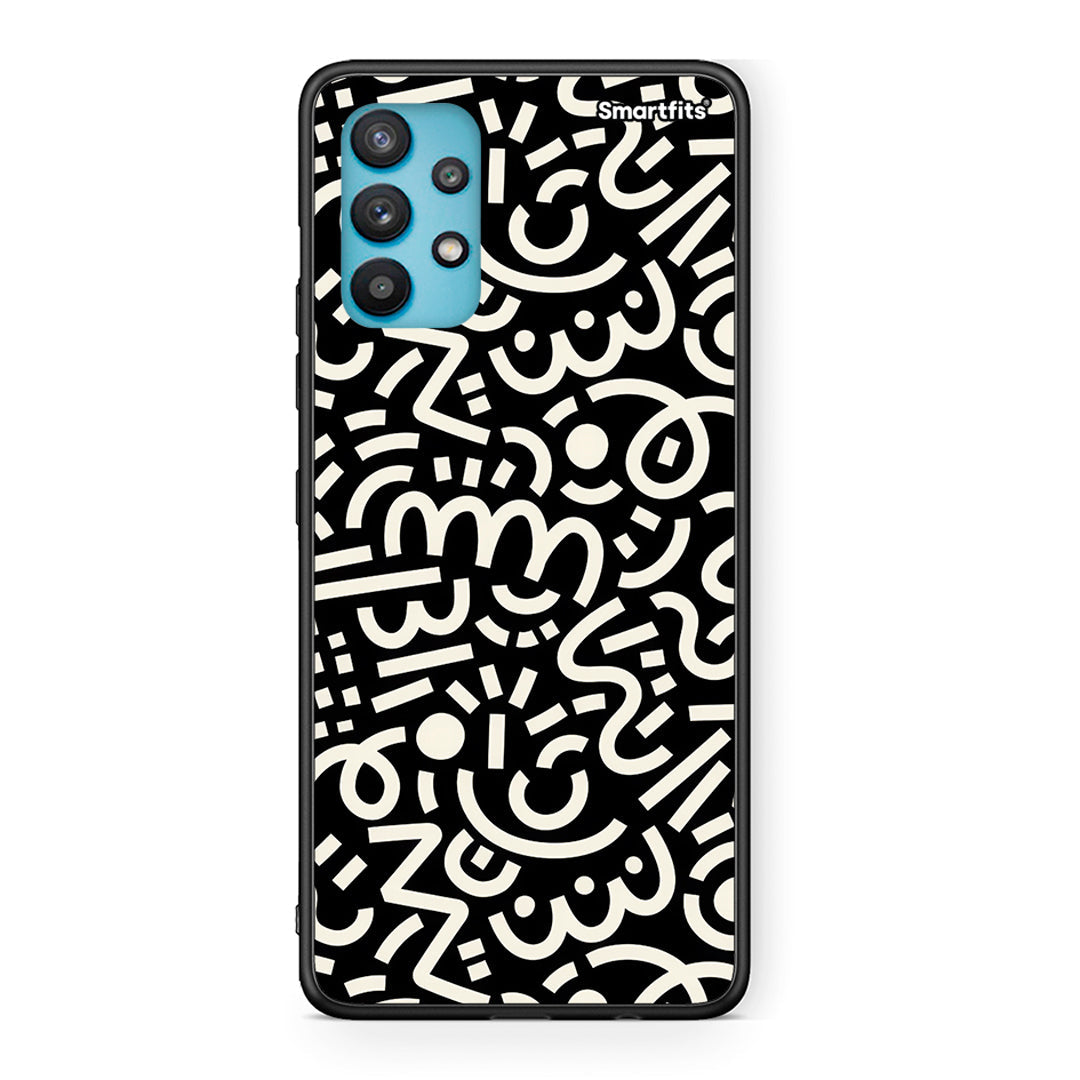 Samsung Galaxy A32 5G Doodle Art Θήκη από τη Smartfits με σχέδιο στο πίσω μέρος και μαύρο περίβλημα | Smartphone case with colorful back and black bezels by Smartfits