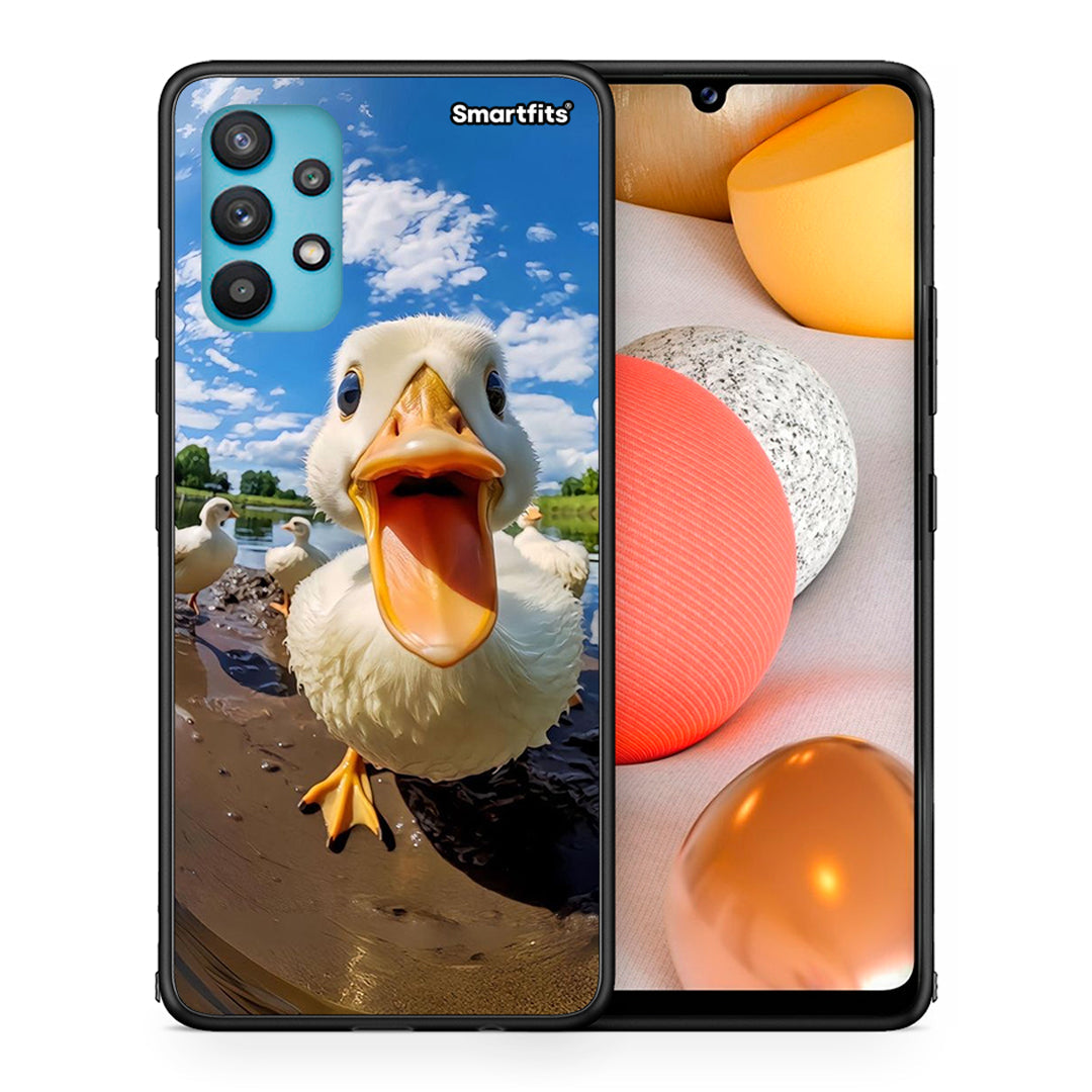 Θήκη Samsung Galaxy A32 5G  Duck Face από τη Smartfits με σχέδιο στο πίσω μέρος και μαύρο περίβλημα | Samsung Galaxy A32 5G  Duck Face case with colorful back and black bezels
