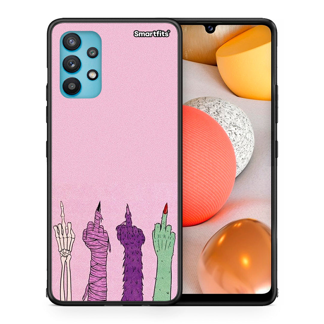 Θήκη Samsung Galaxy A32 5G Halloween Be A Lady από τη Smartfits με σχέδιο στο πίσω μέρος και μαύρο περίβλημα | Samsung Galaxy A32 5G Halloween Be A Lady case with colorful back and black bezels