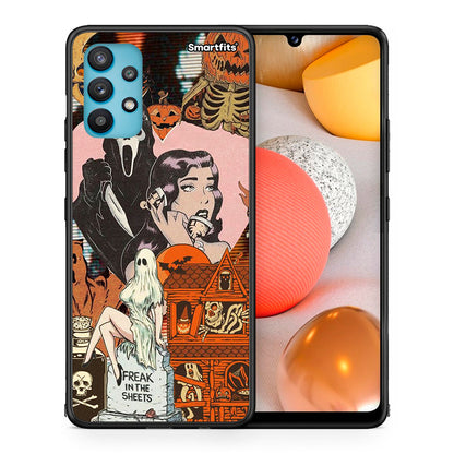 Θήκη Samsung Galaxy A32 5G Halloween Collage από τη Smartfits με σχέδιο στο πίσω μέρος και μαύρο περίβλημα | Samsung Galaxy A32 5G Halloween Collage case with colorful back and black bezels