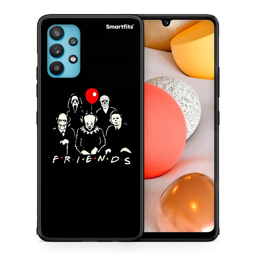 Θήκη Samsung Galaxy A32 5G Halloween Friends από τη Smartfits με σχέδιο στο πίσω μέρος και μαύρο περίβλημα | Samsung Galaxy A32 5G Halloween Friends case with colorful back and black bezels