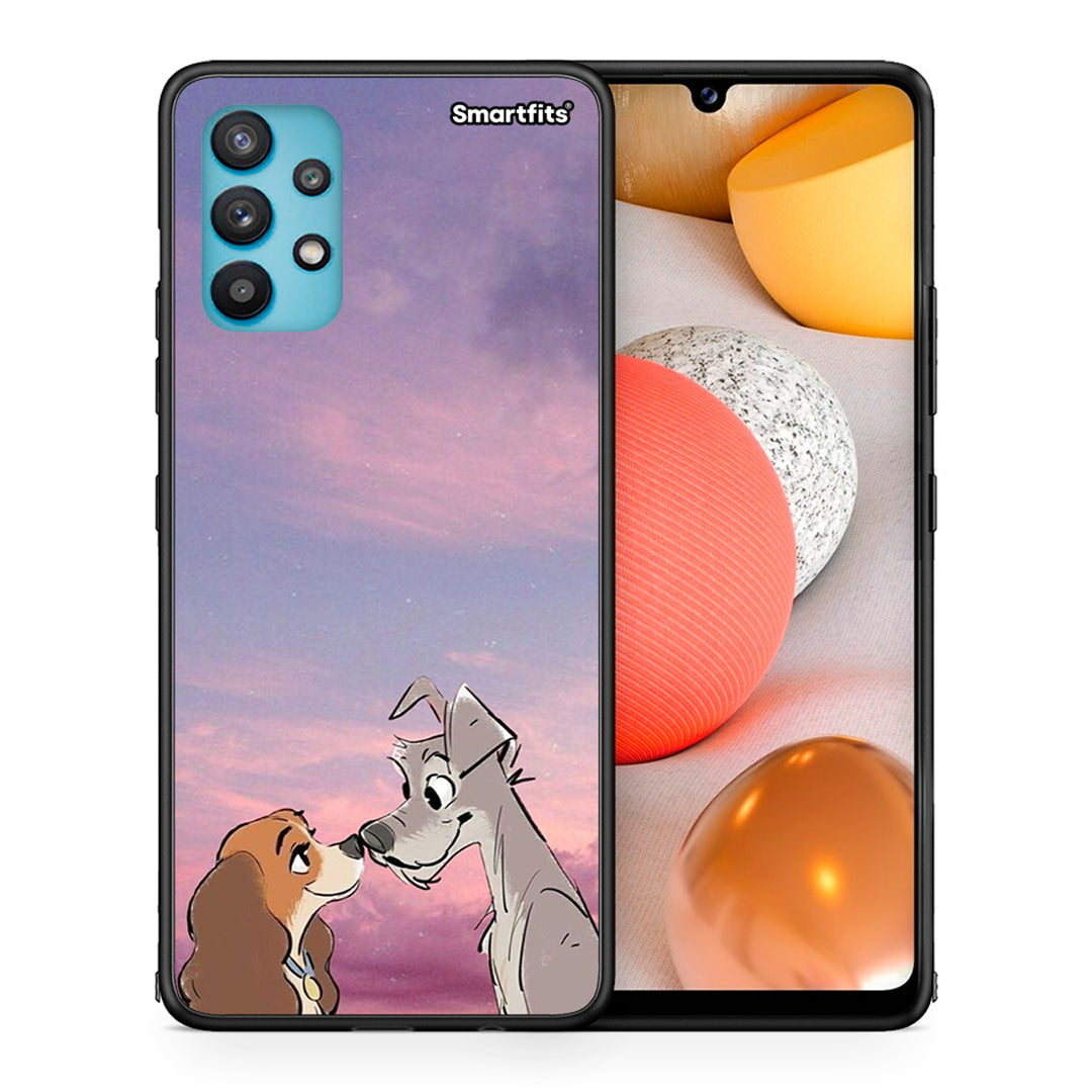Θήκη Samsung Galaxy A32 5G  Lady And Tramp από τη Smartfits με σχέδιο στο πίσω μέρος και μαύρο περίβλημα | Samsung Galaxy A32 5G  Lady And Tramp case with colorful back and black bezels